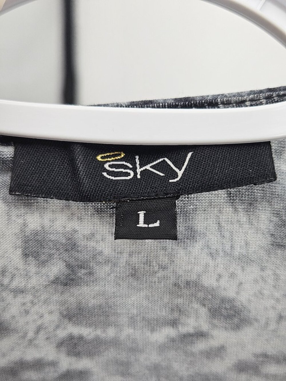 Sky Floral Animal Print Embellished Mini Dress Black & Gray Women's Size L - Picture 7 of 13